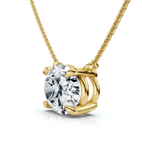 Bliss Diamond Certified 2ct Diamond Oval Solitaire Pendant 14k Gold 18" Womens Chain Lab Grown In Gold