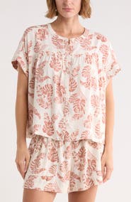 Splendid Short Sleeve Button-Up Top