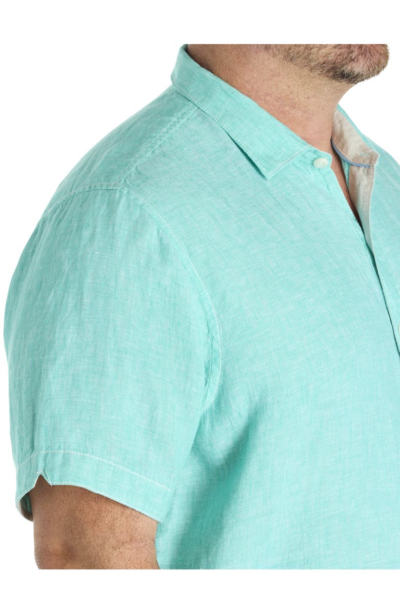 Tommy Bahama Big & Tall Breezer Linen Sport Shirt, Alternate, color, Teal