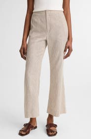 Vince Ticking Stripe Crop Flare Linen & Cotton Pants