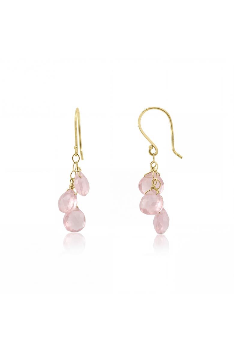 Rose Quartz Bead Dangle Earrings, Main, color, Rose Quartz