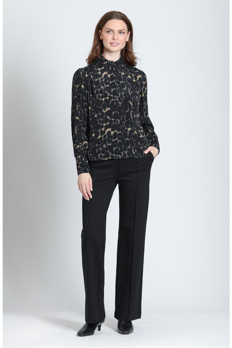 Ruched Puff Sleeve Top, Alternate, color, ONYX/AMBER
