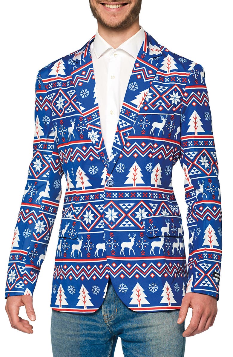 OppoSuits Christmas Blue Nordic Tuxedo Jacket, Main, color,