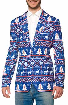 OppoSuits Christmas Blue Nordic Tuxedo Jacket