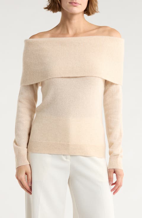 Cashmere Off the Shoulder Sweater