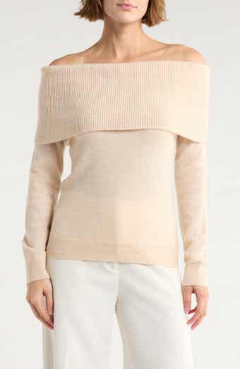 Magaschoni Cashmere Off the Shoulder Sweater