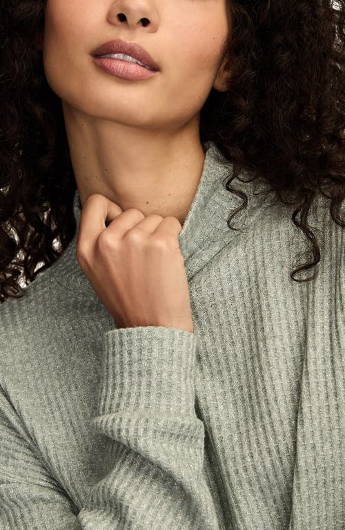 Lucky Brand Cloud Mock Neck Top In Gray