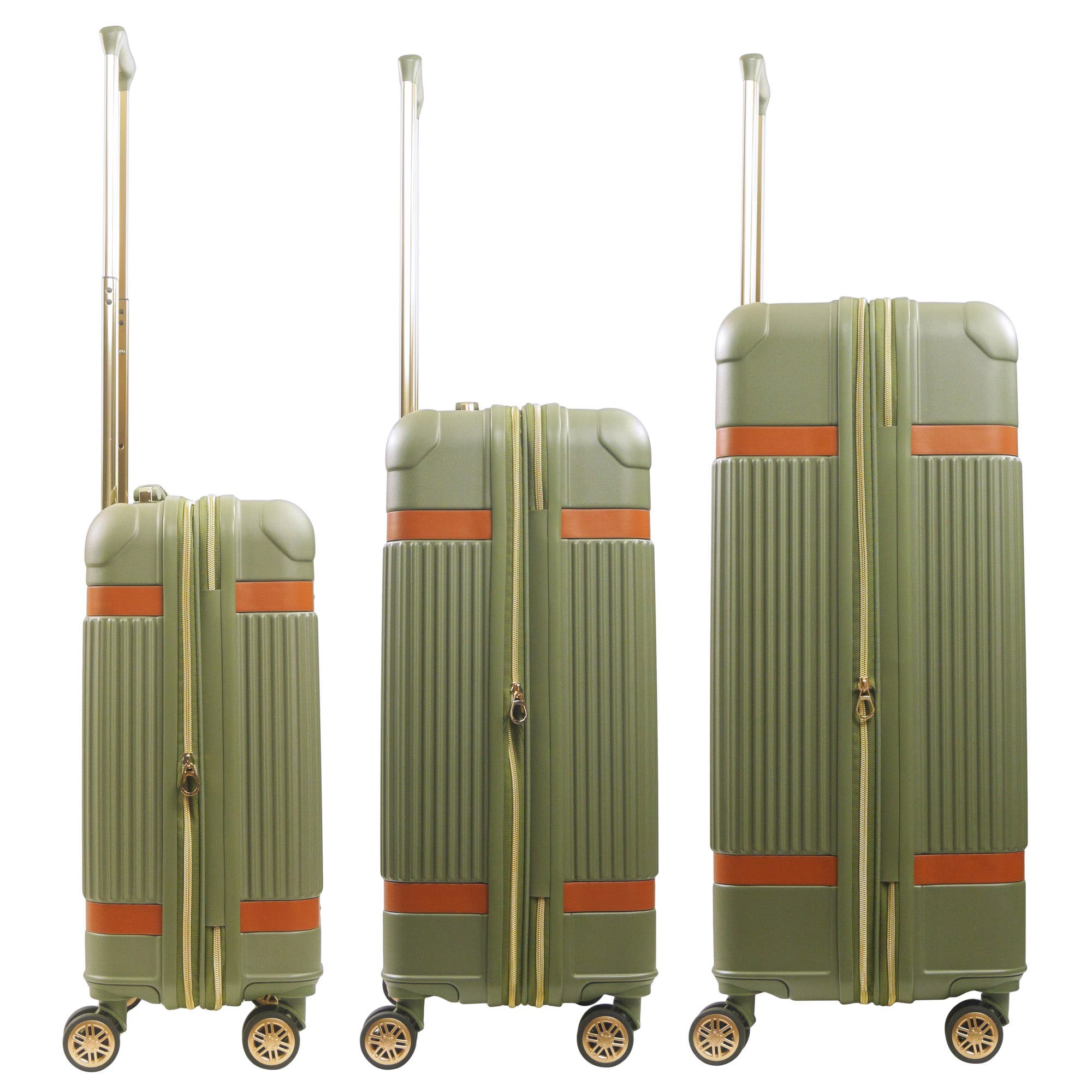 Tommy Bahama 3-Piece Stripes Hard-Sided Luggage, Alternate, color, Olive