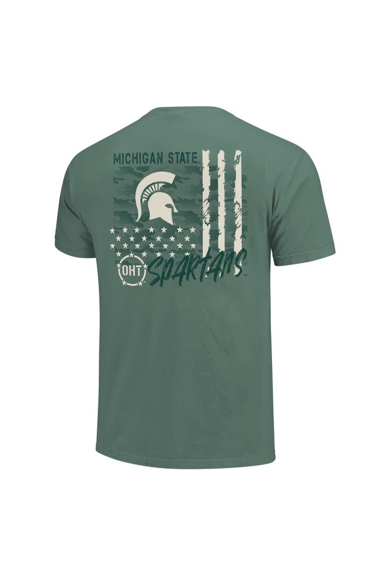Men's  Green Michigan State Spartans Comfort Colors OHT Camo Overlay T-Shirt, Alternate, color, Green