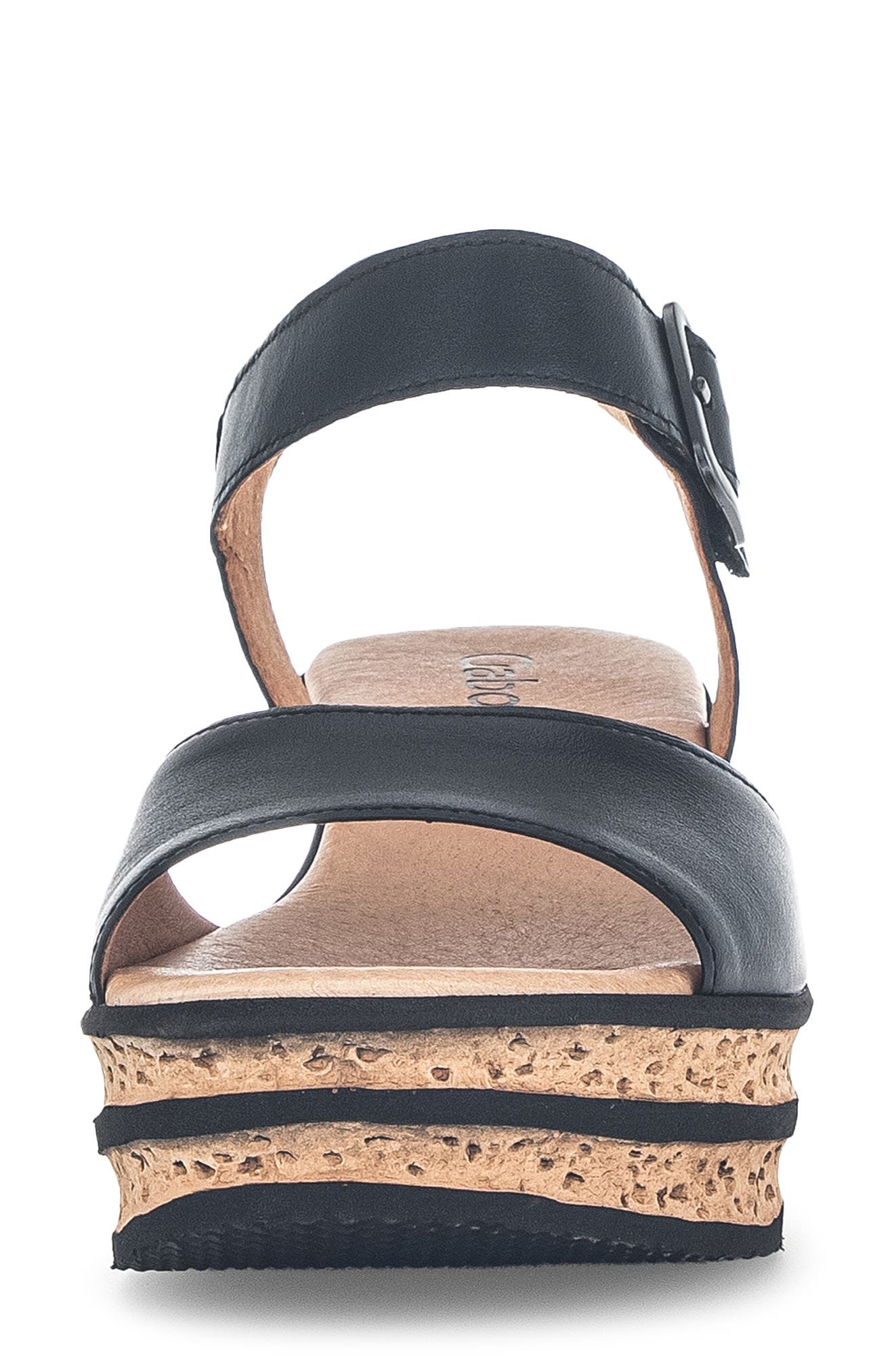 Gabor Ankle Strap Wedge Sandal, Alternate, color, Black