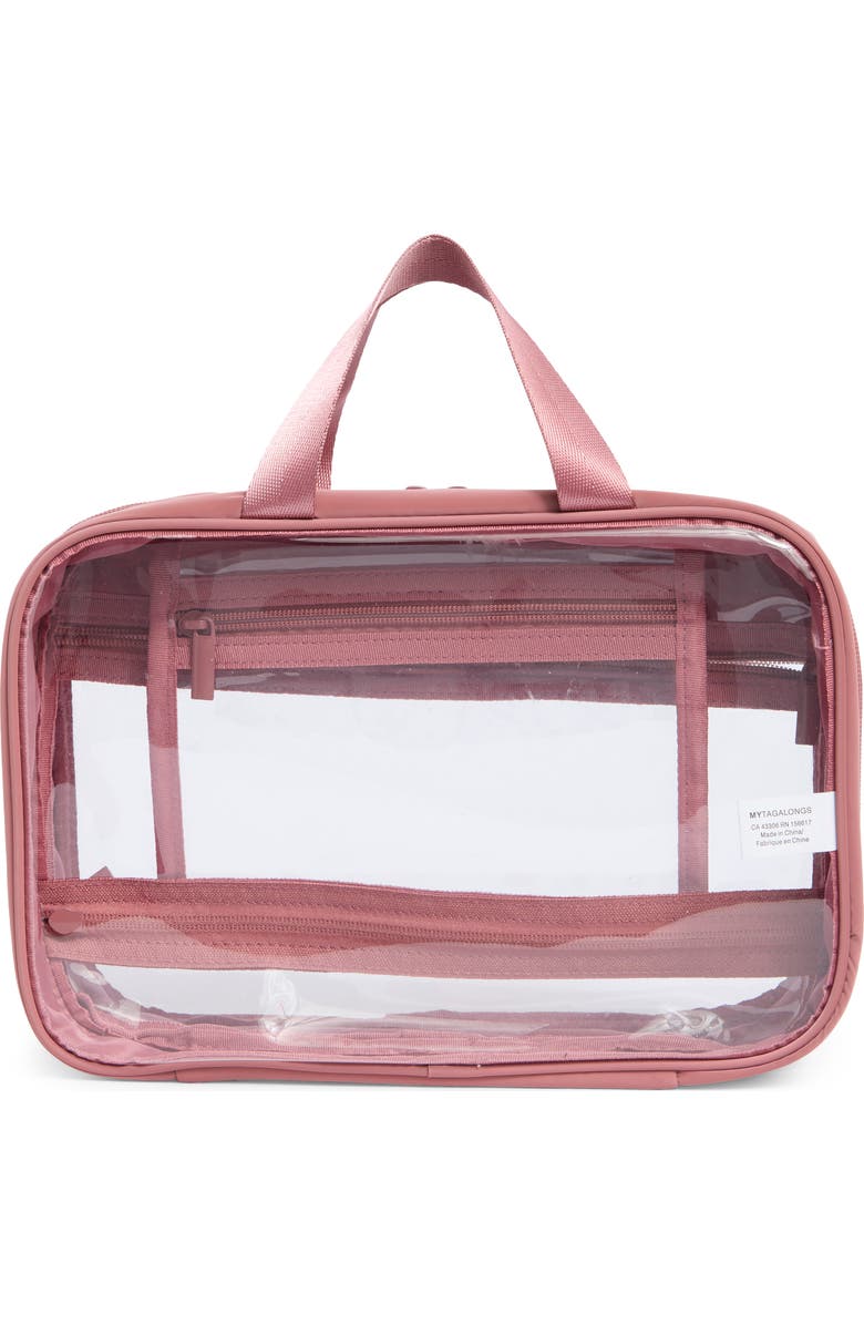 MYTAGALONGS Box Quilted Clear Toiletry Case, Alternate, color, Desert Rose