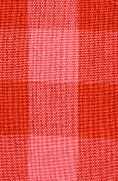 Heather Taylor Home Gingham Guava Set Of 4 Cocktail Napkins