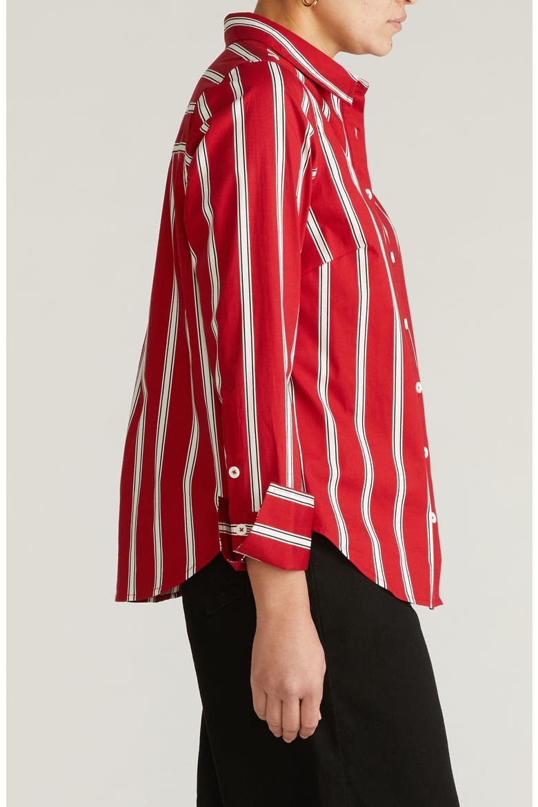 Henning x US Madison Poplin Button-Up Shirt, Alternate, color, RED/ BLACK/ WHITE