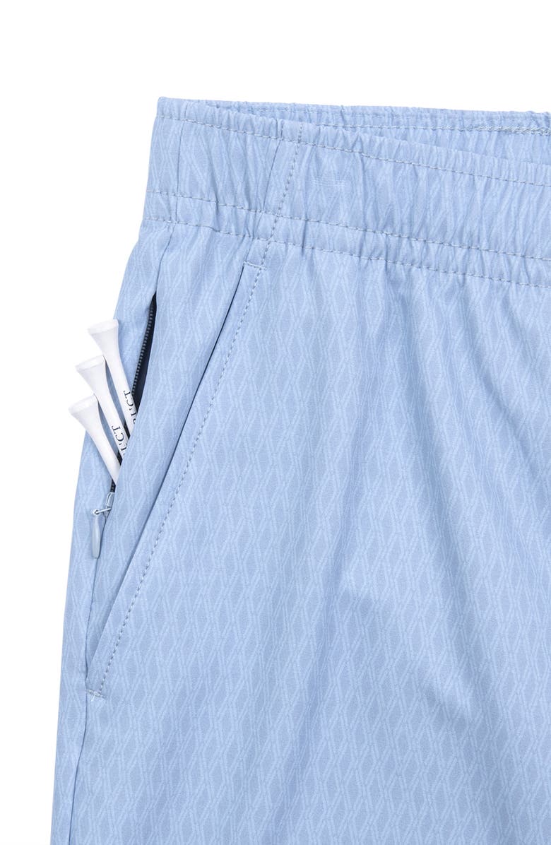 CON.STRUCT Regular Fit Diamond Print Drawstring Recycled Performance Golf Pants, Alternate, color, Lt Blue