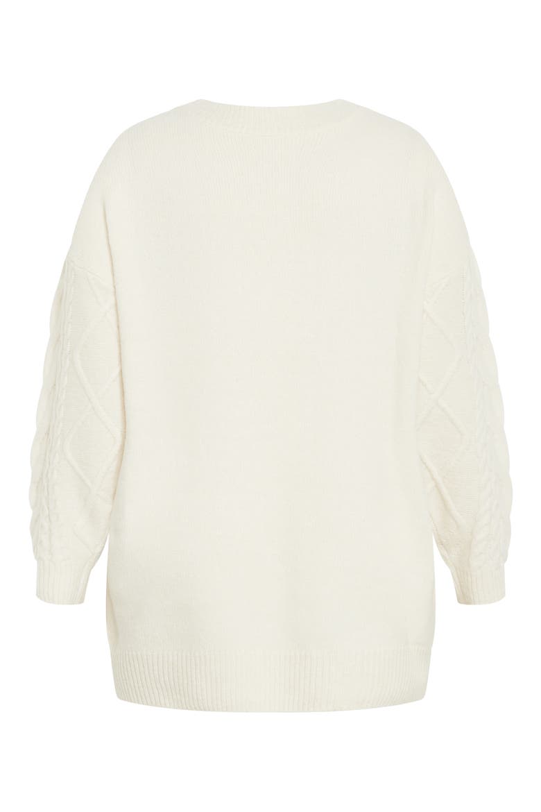 Jojo Oversize Fisherman Sweater, Alternate, color, CREAM