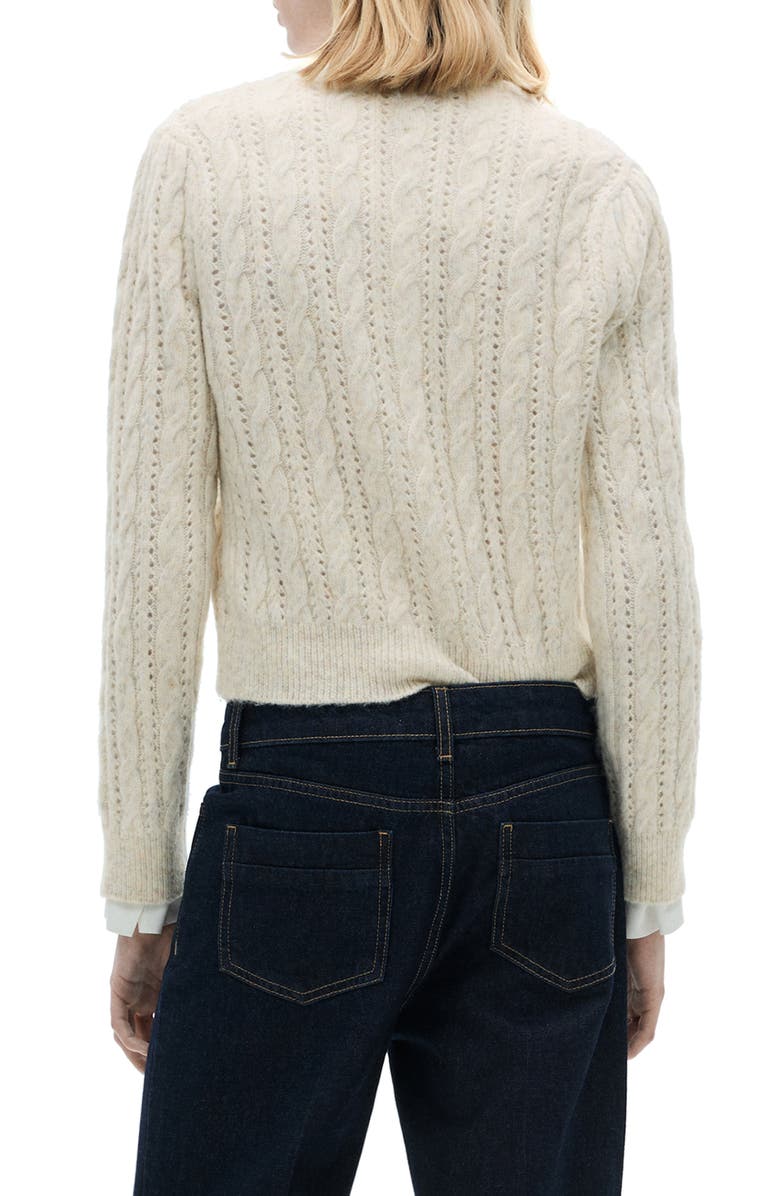 MANGO Openwork Braided Cardigan, Alternate, color, 