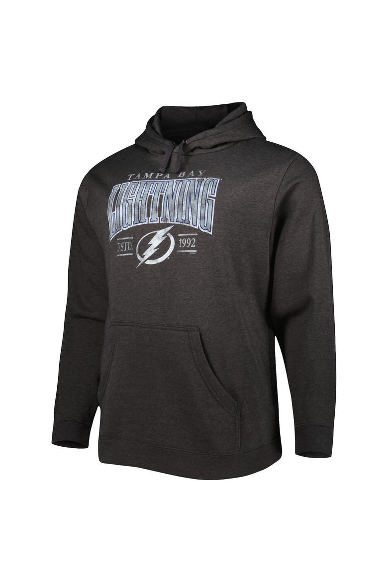 Men's Fanatics Branded Heather Charcoal Tampa Bay Lightning Big & Tall Dynasty Pullover Hoodie, Alternate, color, Heather Charcoal