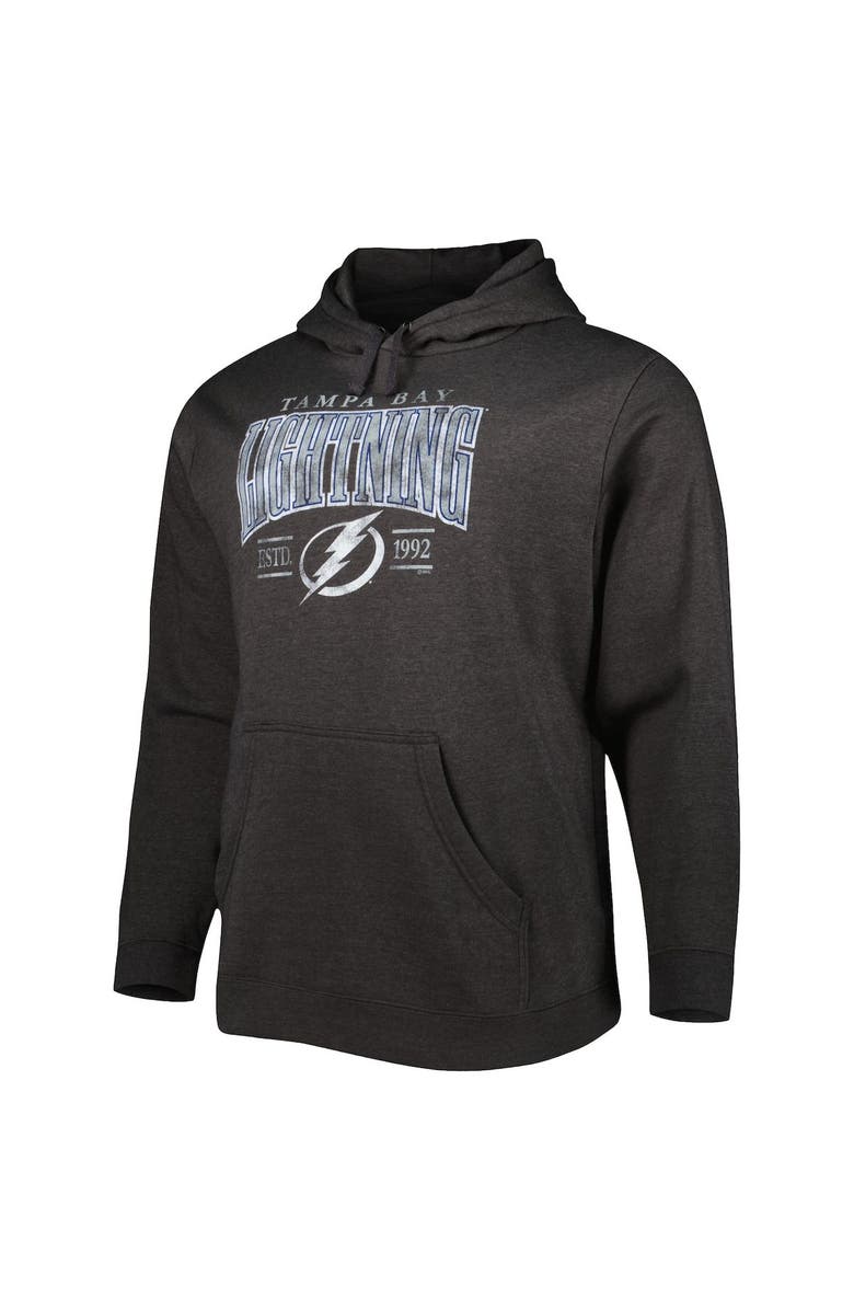 FANATICS Men's Fanatics Branded Heather Charcoal Tampa Bay Lightning Big & Tall Dynasty Pullover Hoodie, Alternate, color, Heather Charcoal