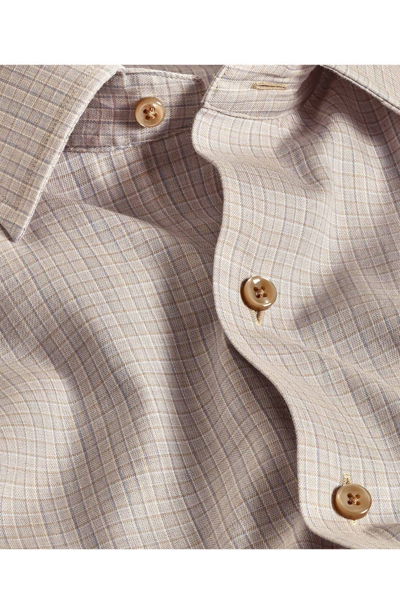 David Donahue Cotton & Cashmere Check Sport Shirt, Alternate, color, Dune/ Multi