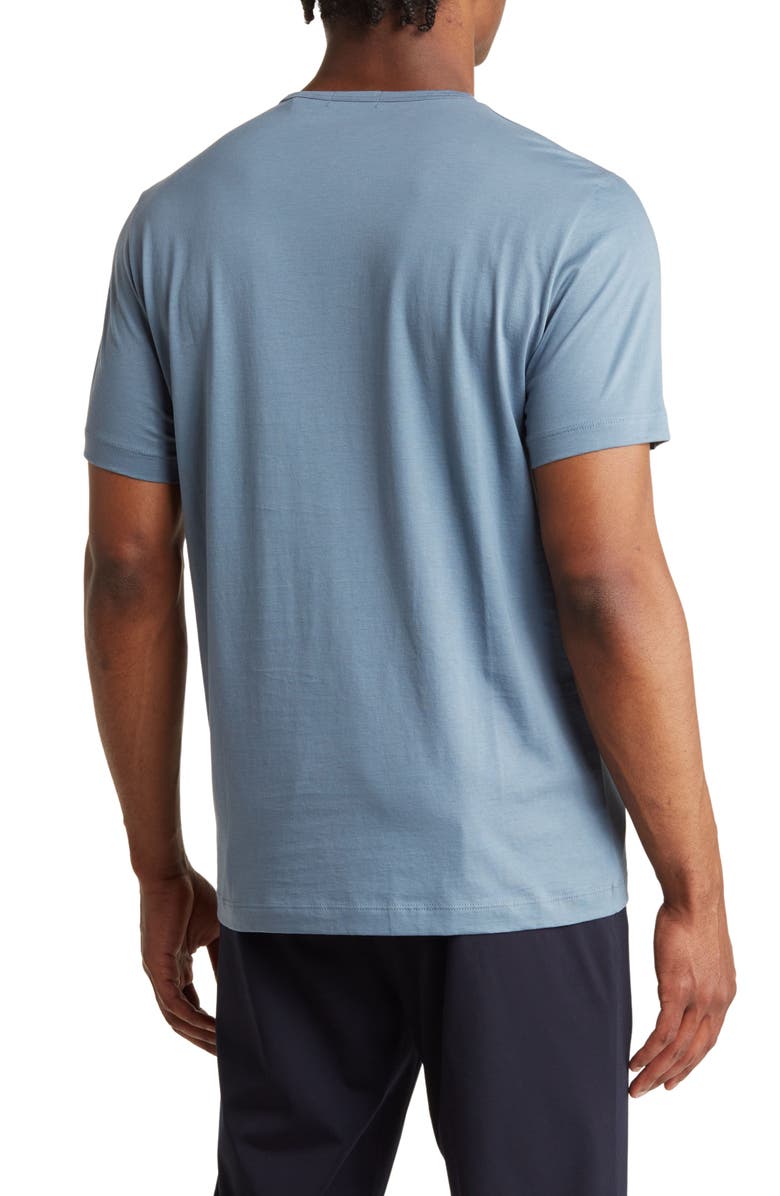 Theory Precise Crewneck Cotton Pocket Tee, Alternate, color, Dark Harbor