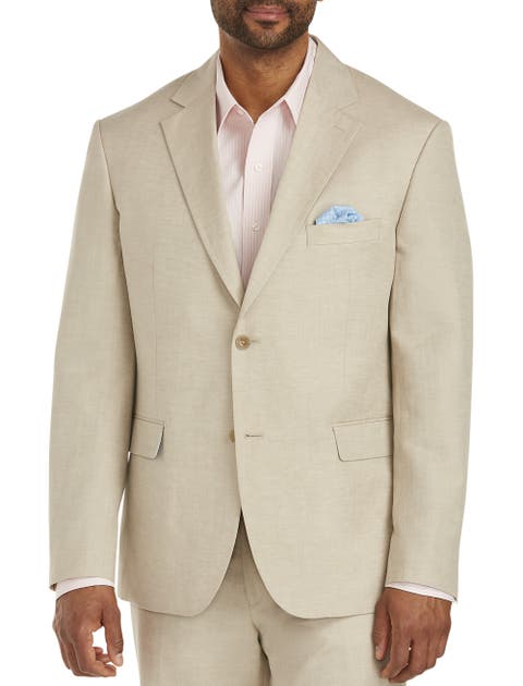 Big & Tall Jacket-Relaxer Linen-Blend Suit Jacket