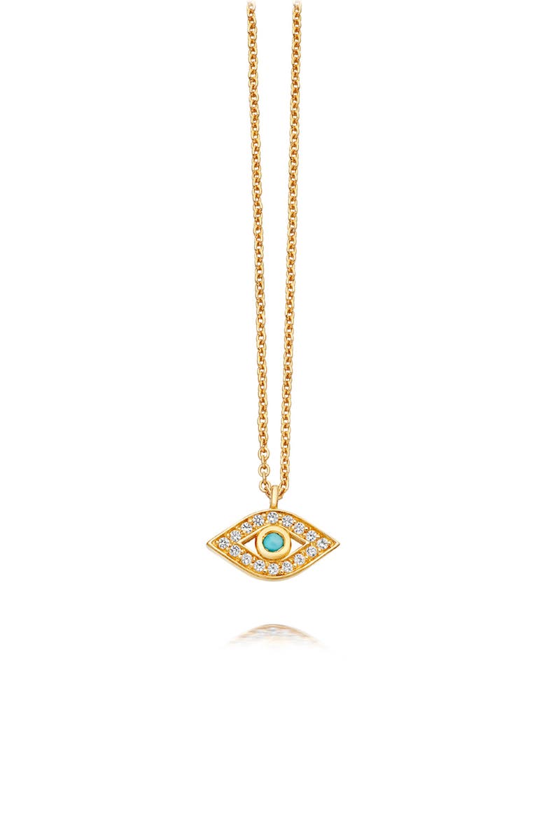 Evil Eye Biography Pendant Necklace, Main, color, YELLOW GOLD