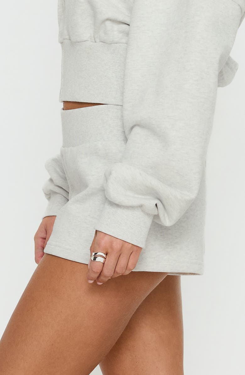 Princess Polly Daybreak Rib Waist Shorts, Alternate, color, Snow Marle