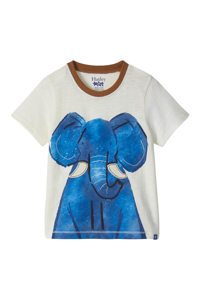 Kids' Elephant Cotton T-Shirt & Pull-On Shorts Set, Alternate, color, CAMI LACE