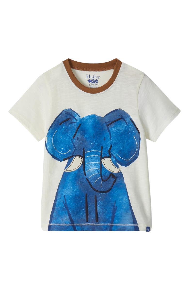 Hatley Kids' Elephant Cotton T-Shirt & Pull-On Shorts Set, Alternate, color, Cami Lace