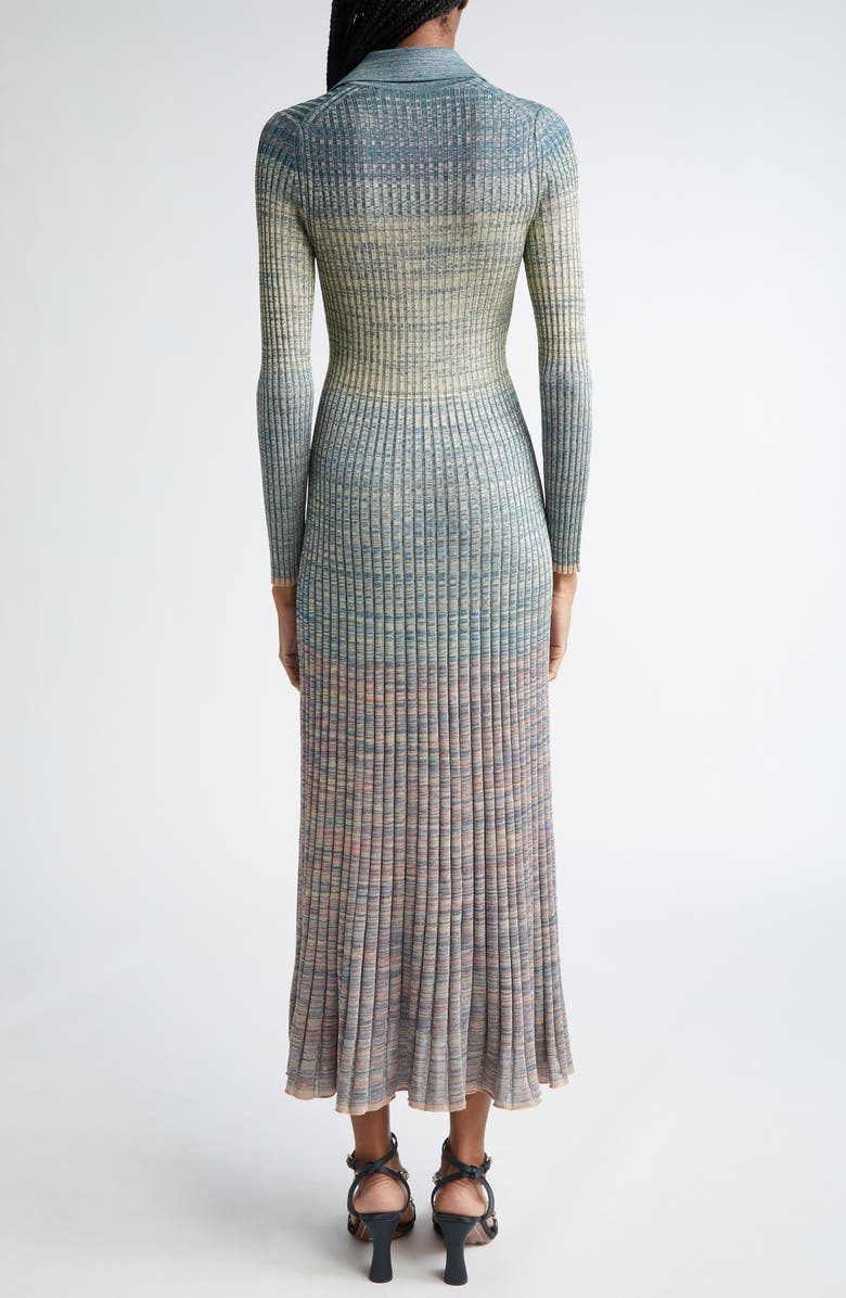 Zimmermann Long Sleeve Mouliné Rib Polo Sweater Dress, Alternate, color,