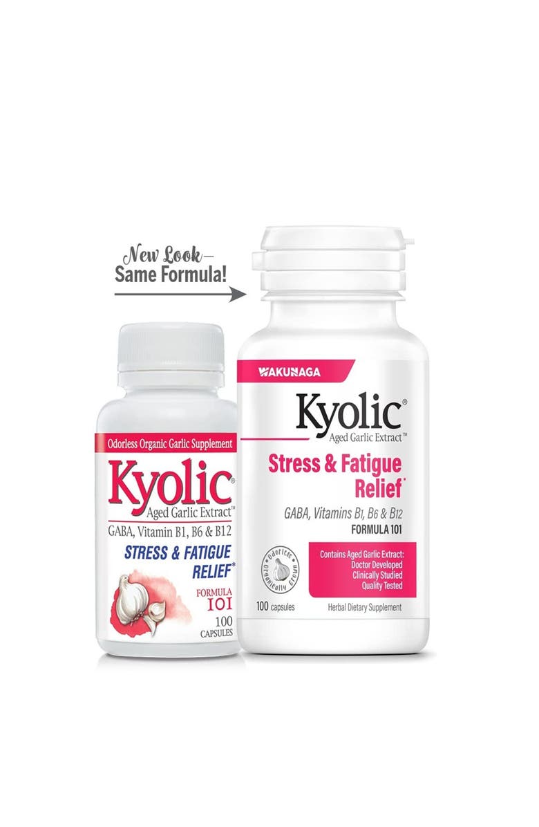 Kyolic Aged Garlic Extract Formula 101, Stress and Fatigue Relief, 100 capsules., Alternate, color, NO COLOR