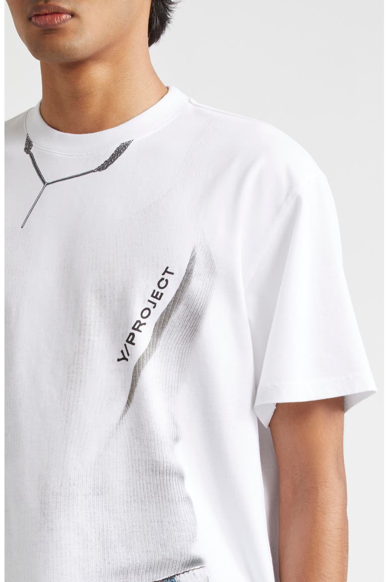 Y Pendant Trompe l'Oeil Organic Cotton Graphic T-Shirt, Alternate, color, WHITE
