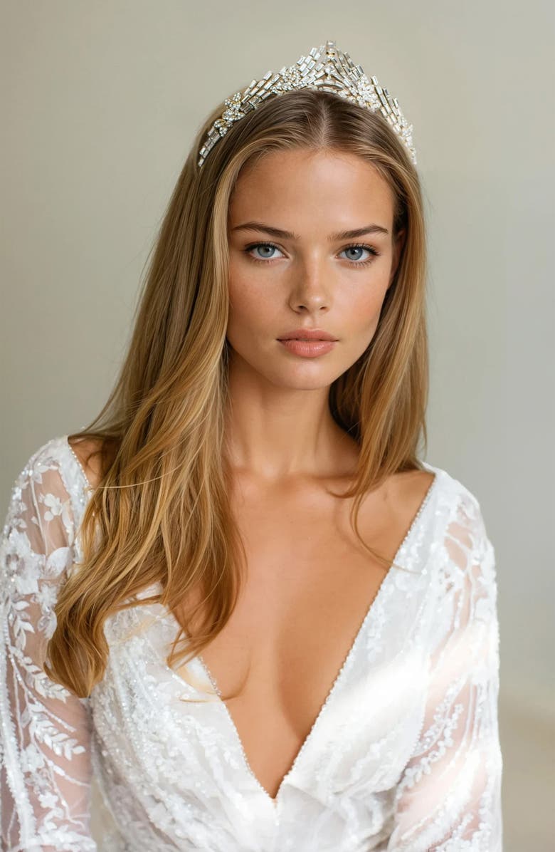 Brides
Hairpins Crystal Tiara, Alternate, color, Gold