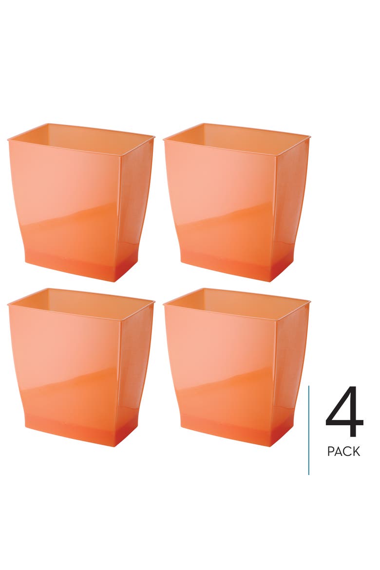 rectangular trash can, 2.5 gal. / 9.5 liter, 4-pack, Alternate, color, Tango