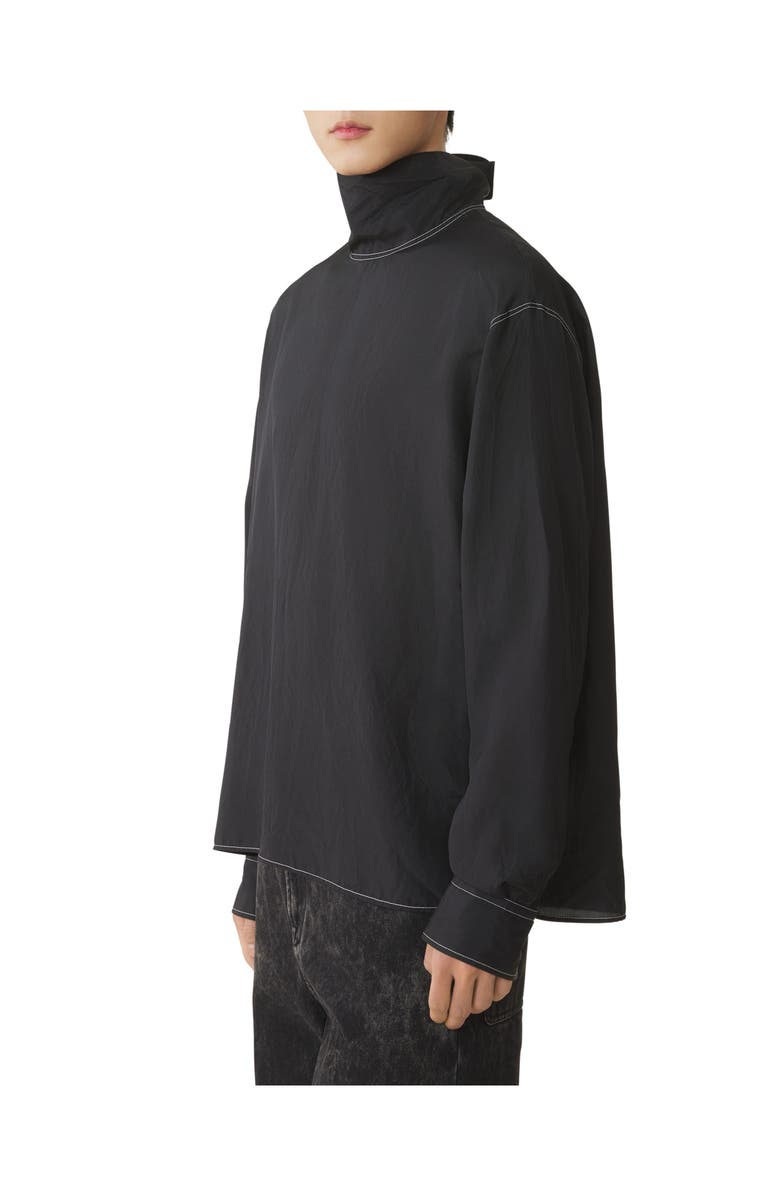 Lanvin Silk High Neck Top, Alternate, color, Black