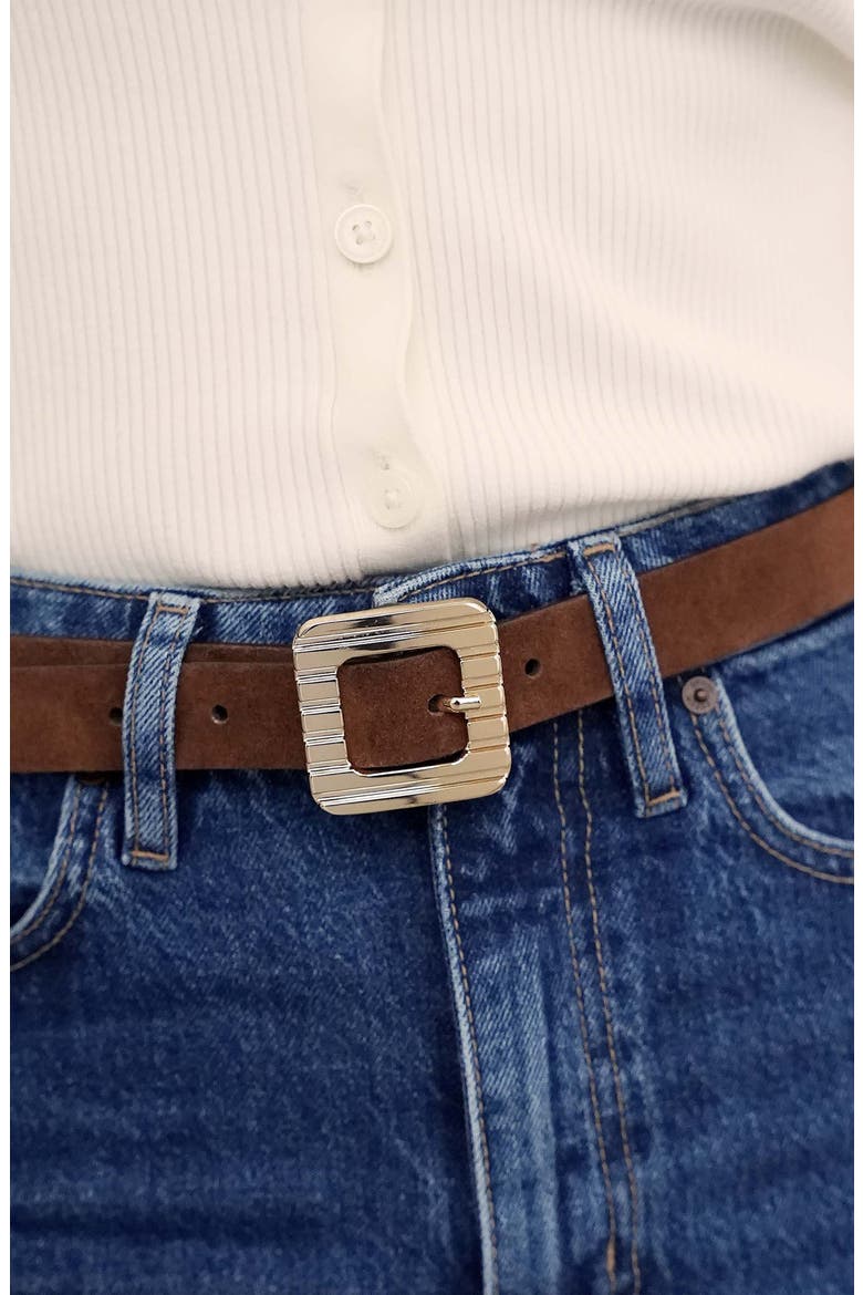 Suede Belt, Alternate, color, WARM TRUFFLE