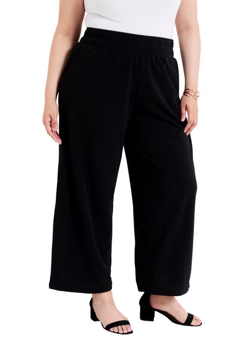 Cropped Wide-Leg Knit Pants (Plus Available)
