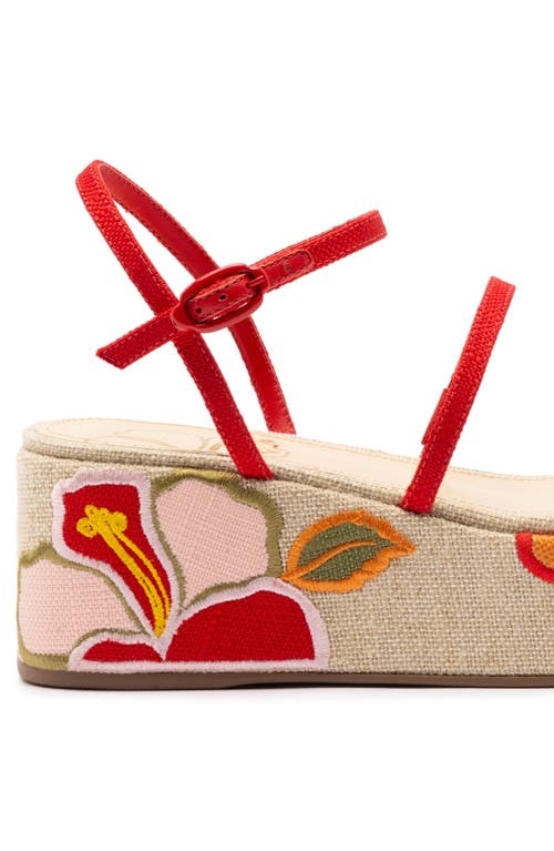Larroude Larroudé Gio Flatform Sandal In Red
