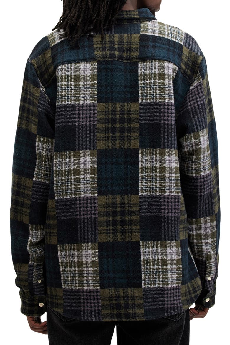 Hopton Plaid Cotton Button-Up Shirt Jacket, Alternate, color, KHAKI GREEN
