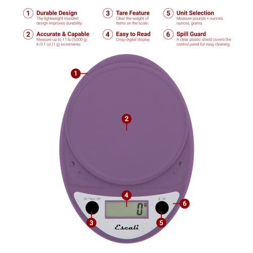 Escali Primo Digital Scale In Purple