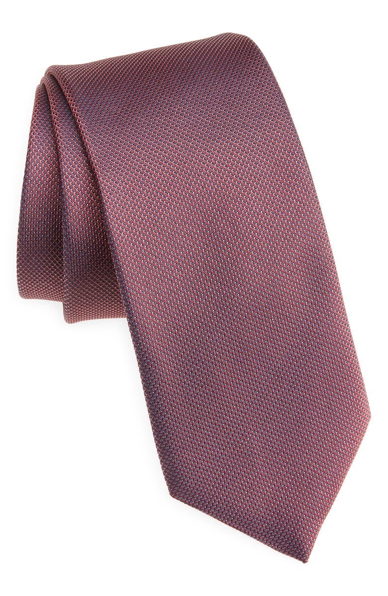 BOSS Silk Tie, Main, color, Medium Red