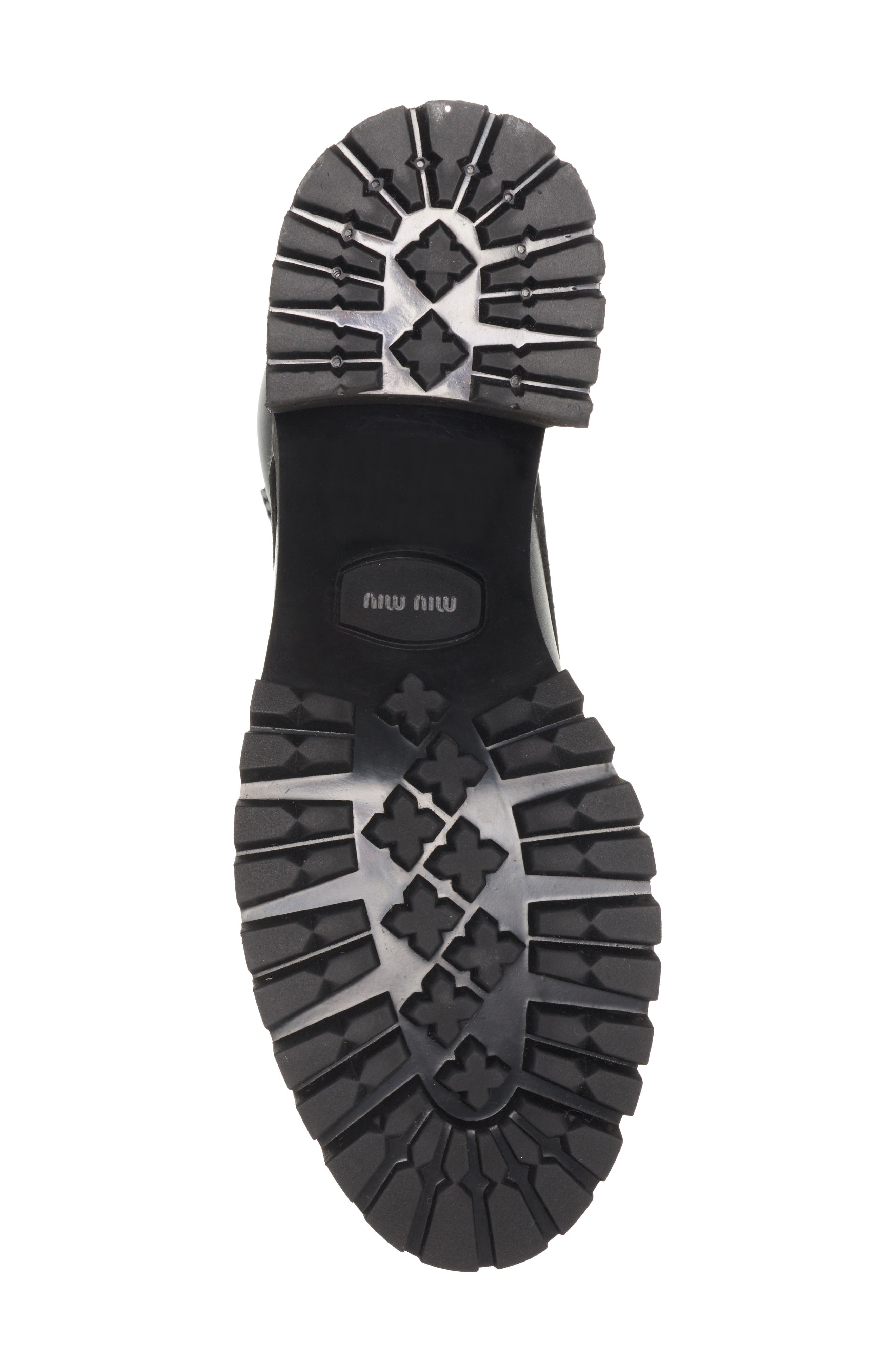 Miu Miu Lugged Sole Combat Boot, Alternate, color, 