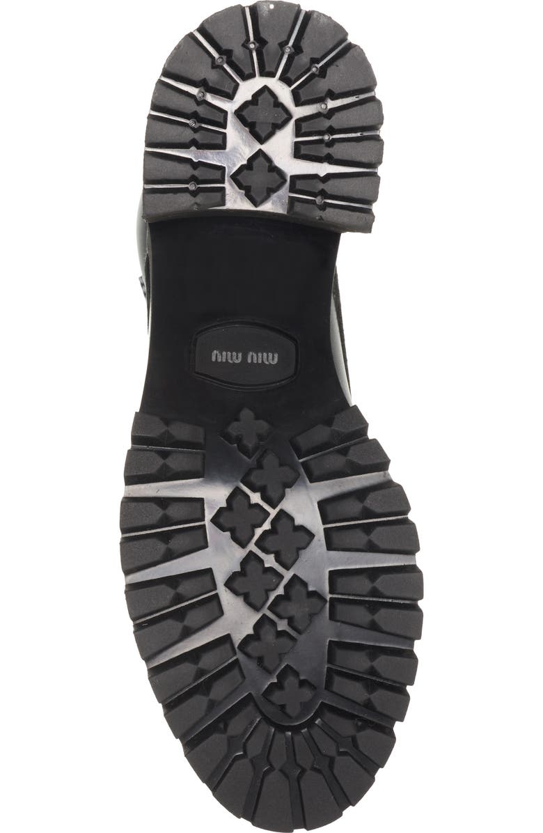 Miu Miu Lugged Sole Combat Boot, Alternate, color,