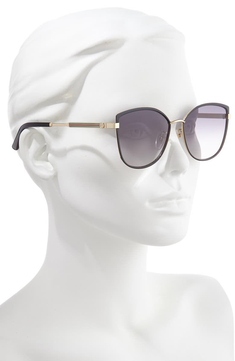 Gucci 57mm Gradient Cat Eye Sunglasses, Alternate, color,