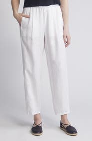 Eileen Fisher Pleated Organic Linen Lantern Pants