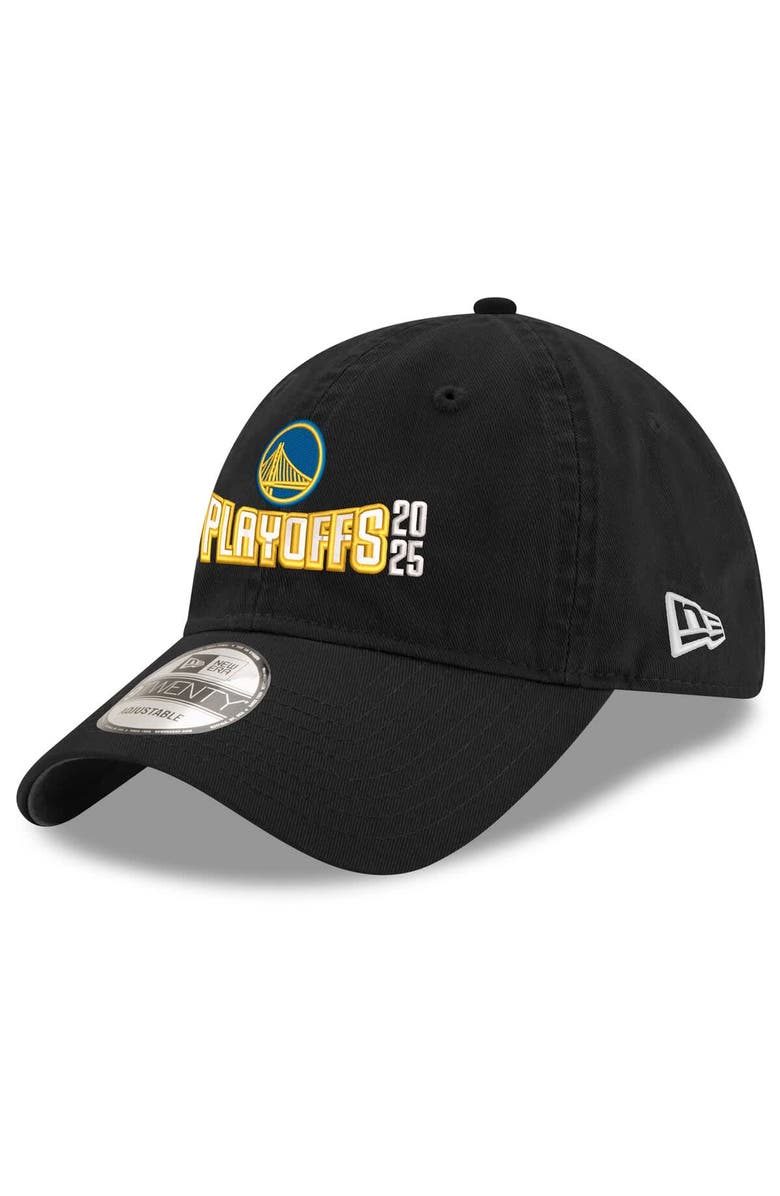 New Era Men's New Era Black Golden State Warriors 2025 NBA Playoffs 9TWENTY Adjustable Hat, Main, color,