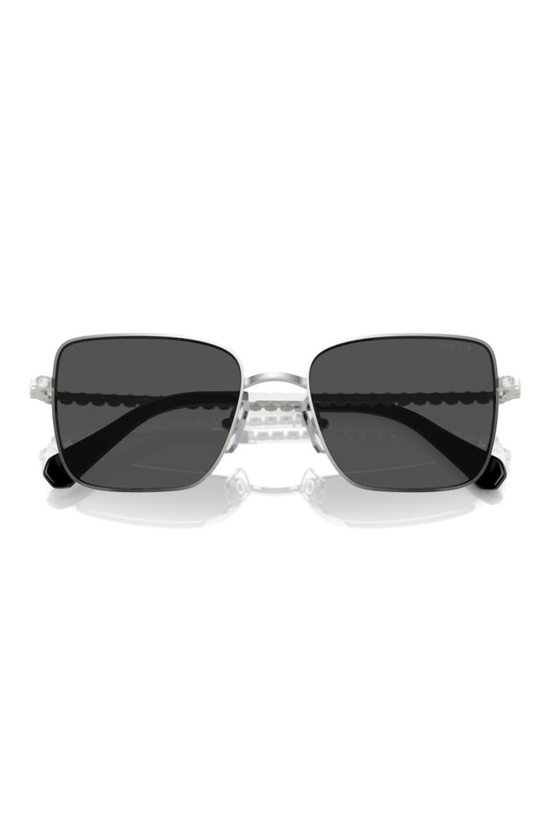 Matric 56mm Round Sunglasses, Alternate, color, SILVER