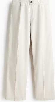 H&M Relaxed Fit Cotton And Lyocell Tailored Trousers