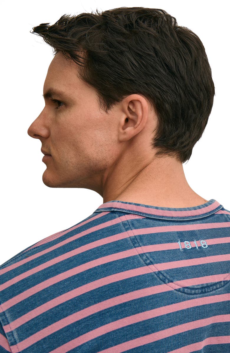 Brooks Brothers Mariner Stripe Long Sleeve Cotton T-Shirt, Alternate, color, Indigo/ Red