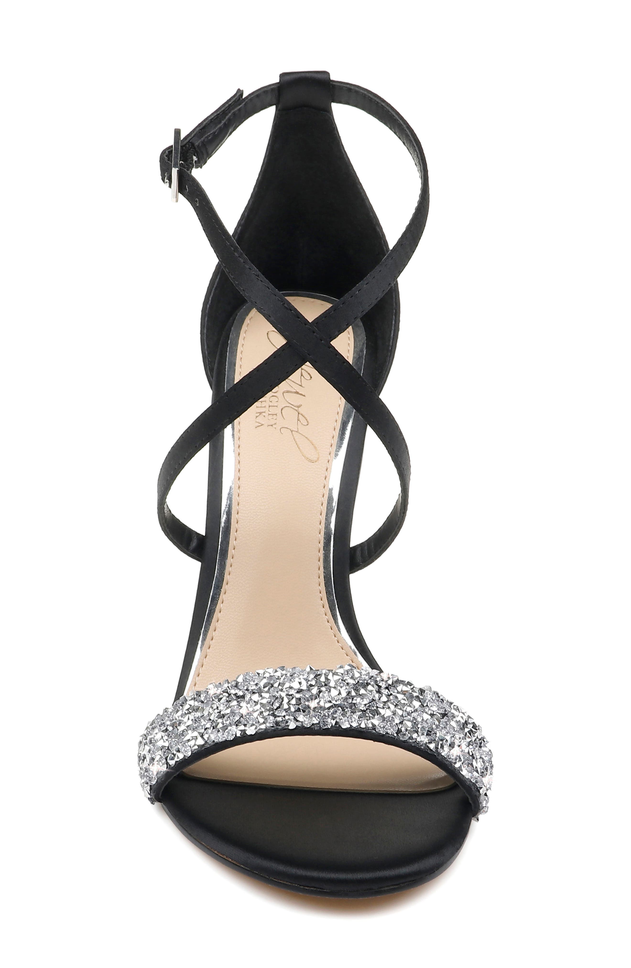 Jewel Badgley Mischka Nanna Embellished Sandal, Alternate, color, 